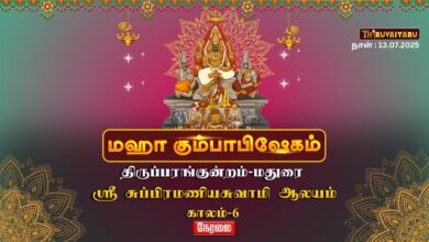 Photo of 🔴 LIVE: திருப்பரங்குன்றம் அருள்மிகு சுப்பிரமணியசுவாமி ஆலய மஹா கும்பாபிஷேகம் 2025 | காலம் – 6