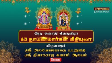 Photo of 🔴Live – திருவாரூர் ஸ்ரீ தியாகராஜசுவாமி ஆலய ஆடி சுவாதி பெருவிழா 63 நாயன்மார்கள் வீதியுலா