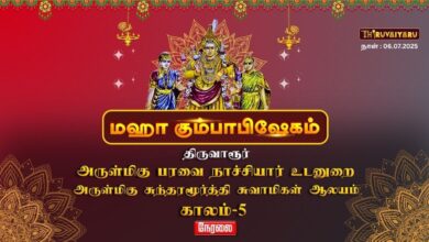 Photo of 🔴 LIVE: திருவாரூர் ஸ்ரீ சுந்தரமூர்த்தி சுவாமிகள் ஆலய மஹா கும்பாபிஷேகம் 2025 | Kaalam-5