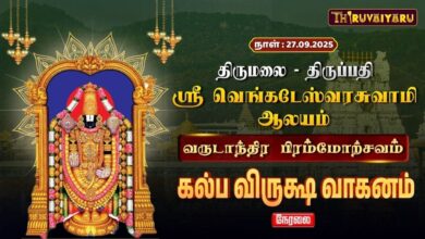 Photo of 🔴LIVE:திருமலை-திருப்பதி ஸ்ரீ வெங்கடேஸ்வரர் ஆலய வருடாந்திர பிரம்மோற்சவம் கல்ப விருக்ஷ வாகனம்