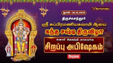 Photo of 🔴LIVE : திருச்செந்தூர் ஸ்ரீ சுப்பிரமணியசுவாமி ஆலய சுவாமி ஜெயந்திநாதருக்கு சிறப்பு அபிஷேகம் | Day 5