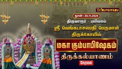Photo of 🔴Live : திருவாரூர் – புலிவலம் ஸ்ரீ வெங்கடாசலபதி பெருமாள் ஆலய மஹா கும்பாபிஷேகம் திருக்கல்யாணம்