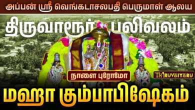 Photo of திருவாரூர் – புலிவலம் அப்பன் ஸ்ரீ வெங்கடாசலபதி பெருமாள் ஆலய மஹா கும்பாபிஷேகம் | Tomorrow Live Promo