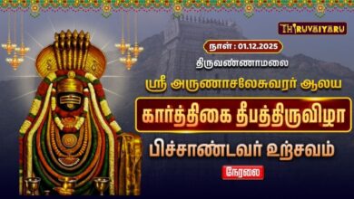 Photo of 🔴Live : திருவண்ணாமலை ஸ்ரீ அருணாசலேசுவரர் ஆலய கார்த்திகை தீபத் திருவிழா பிச்சாண்டவர் உற்சவம்