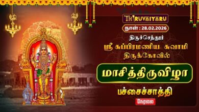 Photo of 🔴Live : திருச்செந்தூர் ஸ்ரீ சுப்பிரமணிய சுவாமி ஆலய மாசித்திருவிழா பச்சைச்சாத்தி அலங்காரம்