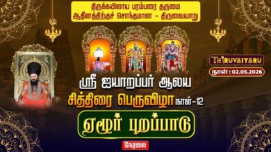 Photo of 🔴LIVE : திருவையாறு ஸ்ரீ ஐயாறப்பர் ஆலய சித்திரைப் பெருவிழா நாள்-12 ஏழூர் புறப்பாடு