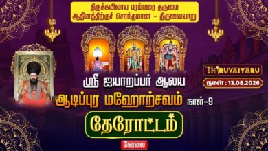 Photo of 🔴LIVE : திருவையாறு ஸ்ரீ ஐயாறப்பர் ஆலய ஆடிப்பூர மஹோற்சவம் நாள்–9 தேரோட்டம் | Therottam