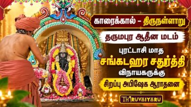Photo of திருநள்ளாறு தருமபுர ஆதீன மடம் புரட்டாசி மாத சங்கடஹர சதுர்த்தி விநாயகருக்கு சிறப்பு அபிஷேக ஆராதனை