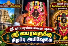 Photo of காரைக்கால் – திருநள்ளாறு ஸ்ரீ தர்ப்பாரண்யேஸ்வரர் ஆலய ஆவணி மாத தேய்பிறை அஷ்டமி சிறப்பு அபிஷேகம்