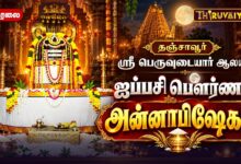 Photo of 🔴LIVE : தஞ்சாவூர் ஸ்ரீ பெருவுடையார் ஆலய ஐப்பசி பௌர்ணமி அன்னாபிஷேகம் | Annabhishekam