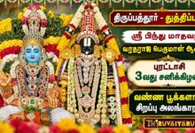 Photo of திருப்பத்தூர் – துத்திப்பட்டு புரட்டாசி சனிக்கிழமை வண்ண பூக்களால் சிறப்பு அலங்காரம்